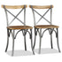 Swen Studio -  Dining Chairs 4 pcs Solid Mango Wood and Steel Cross Back